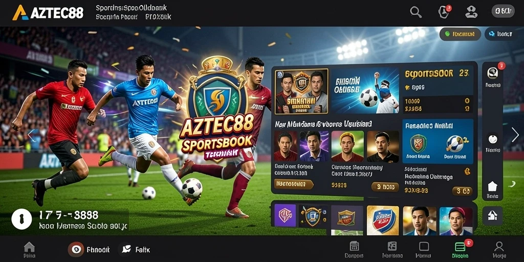 Screenshot utama AZTEC88 menampilkan aksi taruhan olahraga yang seru.