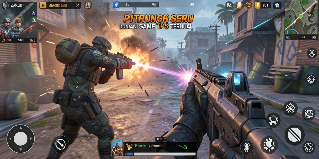 Tampilan seru gameplay BARU01 dalam aksi TPS.