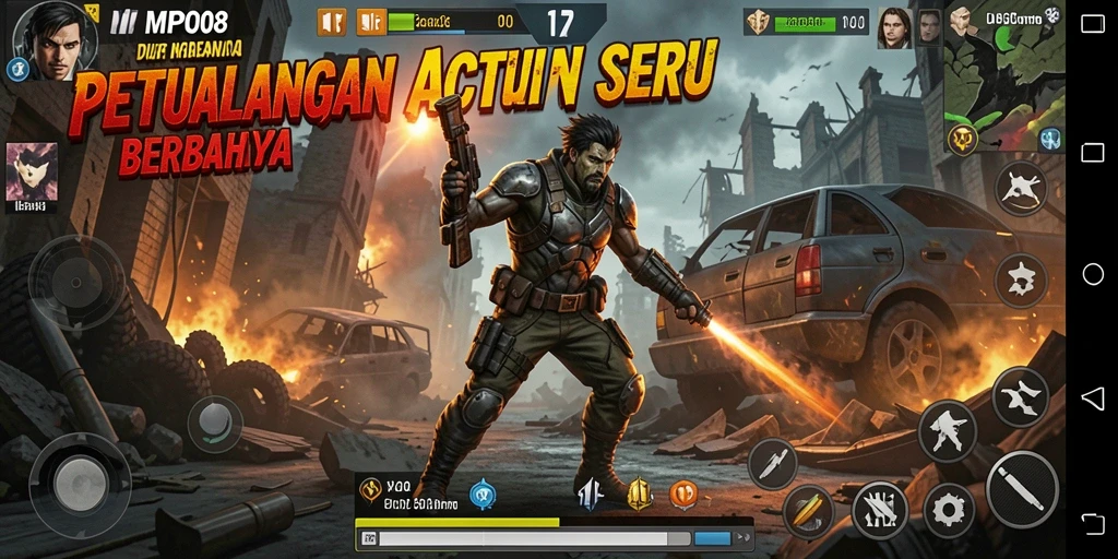 Tampilan gameplay seru MPO08 dengan aksi mendebarkan.
