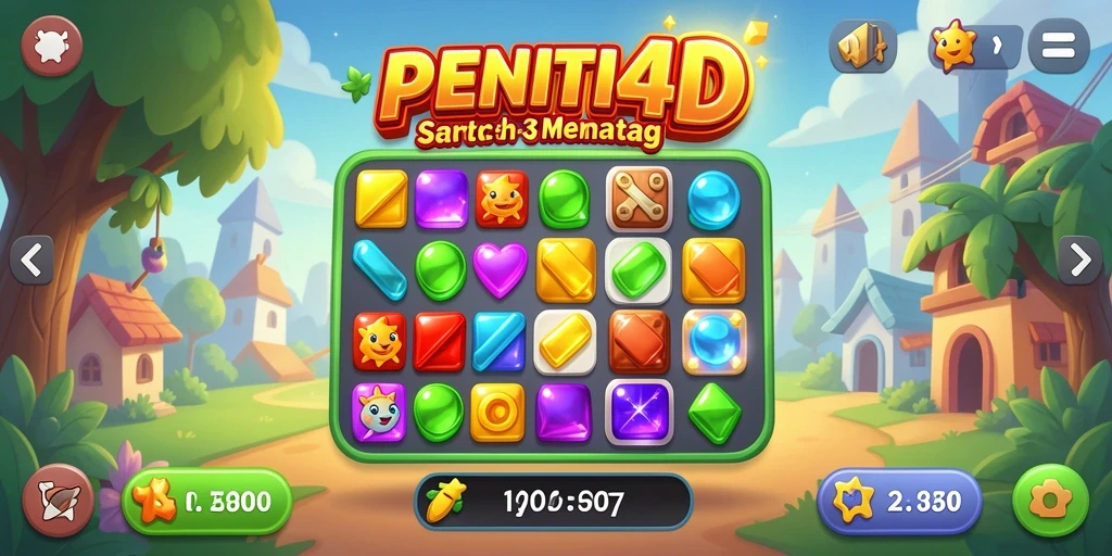 Tampilan gameplay PENITI4D yang menantang dan colorful.