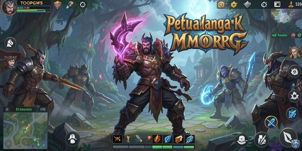 Tampilan gameplay TOOPGWS yang menakjubkan di dalam dunia MMORPG.