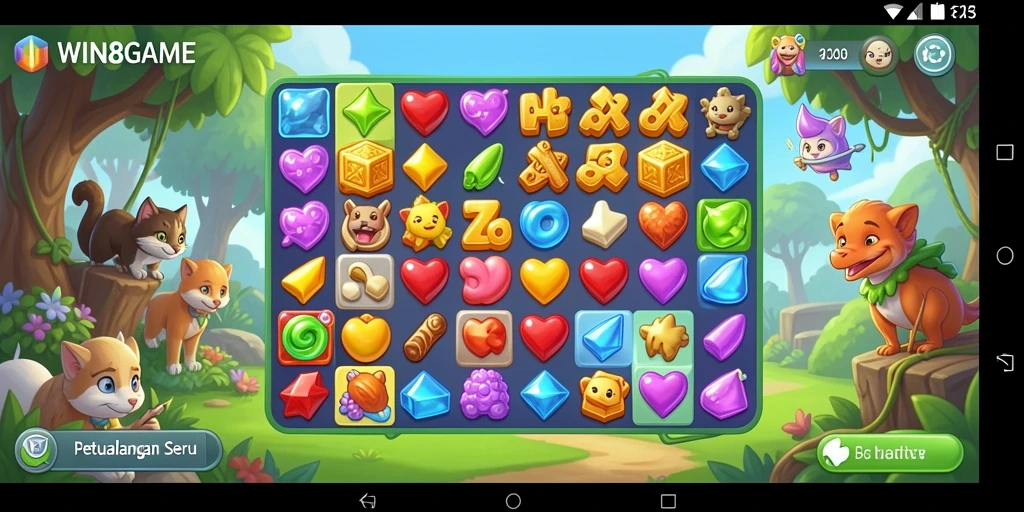 Screenshot gameplay <strong>WIN8GAME</strong> yang mengasyikkan dan penuh warna.